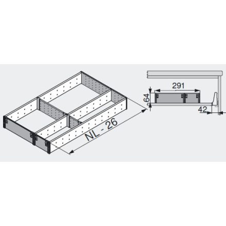 Blum ZSI.550FI3 Orga-Line evőeszk. 550 nemesacél