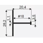 SEVROLL 01711 összekötő profil H04/18 3m oliva