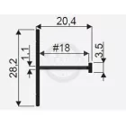 SEVROLL 01710 összekötő profil H04/18 3m ezüst