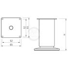 StrongLegs bútor láb FS001, 100Rmm, nemesacél imitáció