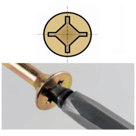   Csavar Uniquadrex 6x180 süllyesztett fej cink sárga 2/3 csavarmenet
