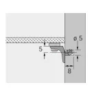 HETTICH 47609 podpěra police Sekura 8, 5 mm, niklováno, transparentní