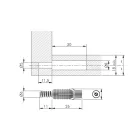 IF PAD összekötő tövis 8mm/30+11mm fekete