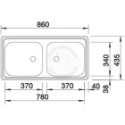 BLANCO 500372 Mosogató Top EZ 8x4 természetes fényű nemesacél excenter nélkül