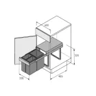 HETTICH 9132346 szemeteskosár Bin.it Trio 400 mm