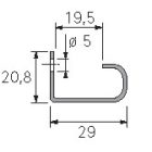 HETTICH 9136121 ajtó profil ajtóvastagság 18-19 mm/2500 mm