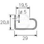 HETTICH 9136121 ajtó profil ajtóvastagság 18-19 mm/2500 mm