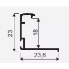 SEVROLL 01598 Slim Line II keret profil 18mm 2,7m ezüst