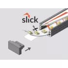 StrongLumio végzáró LED profilhoz Slim 8 szürke (pár)