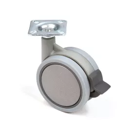StrongCastors Kerék 75 mm puha futófelülettel és fékkel