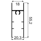 SEVROLL 04453 alsó takaró profil Simple/Blue 2m (18 mm-es rétegeltlemez) ezüst