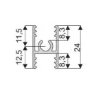 SEVROLL 03755 felső vezető profil Simple/Blue 1,5m (10 mm-es rétegeltlemez) ezüs