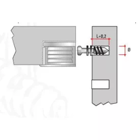 Csap excenterhez polcra TI02 Euro 6x7,5mm