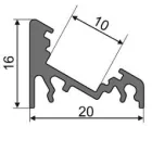 StrongLumio LED profil Corner 10 fehér alu 2000mm