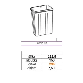 GOLLINUCCI pótkosár Sistema 900-hoz és Linea 580, 7,5 l