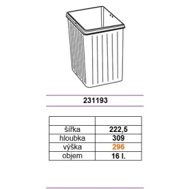 GOLLINUCCI pótkosár Sistema, 16 l