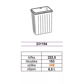 GOLLINUCCI pót kosár Sistema 900-hoz, 6,5 l