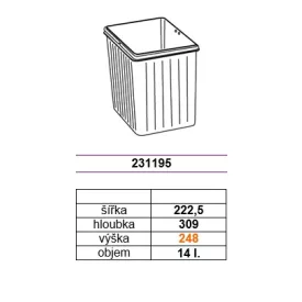 GOLLINUCCI pót kosár Sistema, 14 l