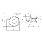 TENTE Kerék Linea 65 mm fékkel 70 kg, sötétszürke