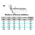 Kampó kereszt horonnyal 5x50, cink fehér