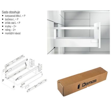 BLUM készlet Antaro D 500 mm/65 kg, Blumotion/TOB, szürke R9006