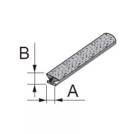   SEVROLL 20224 támfalas kefe becsúsztatható 14x4mm, 50m szürke