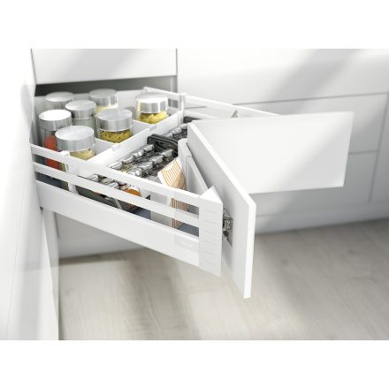 K-BLUM Antaro D 650 mm/65 kg, szürke R9006, Space Corner Syncromotion