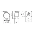 StrongCastors Kerék 40 mm, szürke, lemez, fék