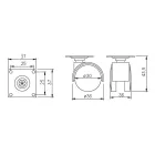 StrongCastors Kerék 30 mm lemez fék fekete