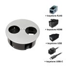 BACHMANN 931.003 Twist Office 1x 230V + 2x volný uživatelský modul, matný chrom