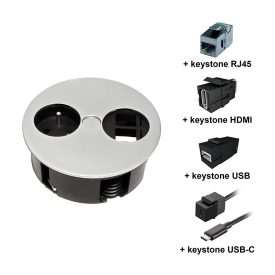   BACHMANN 931.003 Twist Office 1x 230V + 2x volný uživatelský modul, matný chrom