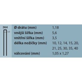 Tűzőkapocs 364/20mm típus 90 cink, 3600 db