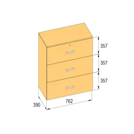   K-BBP R3 típusú irattartó szekrény 762 mm belső szélességhez, 1076 mm magasságho