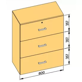   K-BBP R3 típusú irattartó szekrény 762 mm belső szélességhez, 1076 mm magasságho