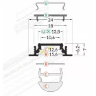 StrongLumio LED profil Groove 10 fehér alu 3000mm
