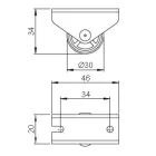 StrongCastors Kerék 30 mm, szürke, rögzített, puha futófelület