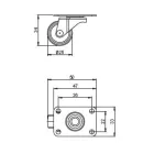 StrongCastors Kerék 25 mm forgó fekete