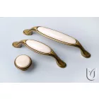 TULIP Bútorgomb Margarita óarany/porcelán/motívum