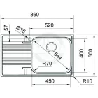 FRANKE Dřez SRX 611-86/7L LB 860x500mm nerez
