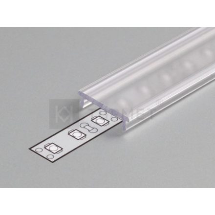 TM-takaró profil  LED profilhoz rápattintható transzparens 2000mm