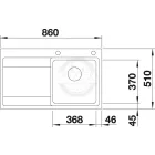 BLANCO 521657 Mosogató Divon II 45S-IF selyem fényű nemesacél InFino