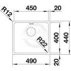BLANCO 522961 Mosogató Andano 450-IF selyem fényű nemesacél InFino rúd nélkül