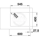 BLANCO 522979 Mosogató Andano 340/180-U selyem fényű nemesa.InFino rúd nélkül
