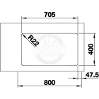 BLANCO 522991 Mosogató Andano 500/180-U selyem fényű nemesa.InFino rúd nélkül