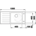 BLANCO 523000 Mosogató Andano XL 6S-IF nemesacél InFino excenterrel