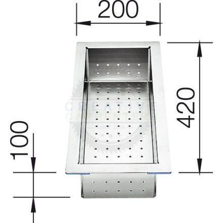 BLANCO 219649 Tartozék tál nemesacél 420x200 Zerox-hoz