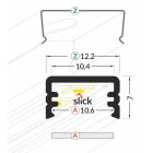 StrongLumio profil LED Slim alu fekete 3000mm