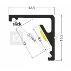 TM-profil LED Cabi12 E alu fekete 2000mm