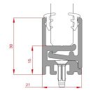 K-TERNO alsó üvegrögzítő 1776/A + 1775/A 1,5m