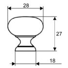 TULIP Bútorgomb Jota nikkel csiszolt + csavar